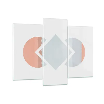 Produktbild von Bilder auf glas - 3 Teile - Stück Geometrisch Diamant - 130x100cm - Glasbilder - Wandbilder - Bilder - Wanddekoration aus Glas - Glas Bilder - Wandbild auf Glas - GCB130x100-4690