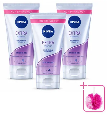 Imagen del producto de 3 unidades de gel moldeador NIVEA Extra Fuerte - 150 ml - Paquete económico