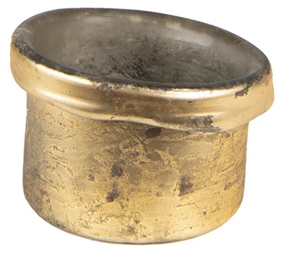 Zdjęcie produktu dla Clayre & Eef Podstawka na tealight Ø 8x6 cm Szkło w kolorze złotym