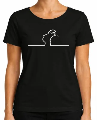 Produktbild von La Linea Balum Strichmaennchen Zeichentrick Osvaldo Cavandoli Damen T-Shirt, Schwarz, M