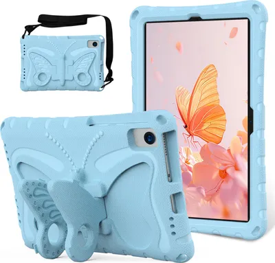 Obrázek produktu pro Dětské pouzdro pro Huawei MatePad 10,4 2022/2020, MatePad SE 10,4" 2022/2023, lehké EVA pouzdro proti nárazům s ramenním popruhem a motýlkovým stojánkem Světle modrá