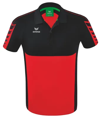 Produktbild von Erima Six Wings Poloshirt Rot/Schwarz