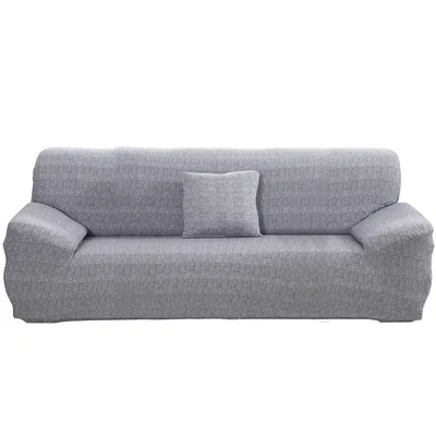 Produktbild von Sofabezug 3-Sitzer Elastic Corner Sofa L-Form Einfache, dehnbare, rutschfeste Armlehnen Sofabezug für Sofa Couchbezug Sesselbezug (3-Sitzer, hellgrau)
