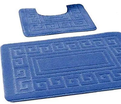 Produktbild von Famanu Badmatten-Set 2-teilig mit WC-Matte - Blau