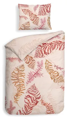 Productafbeelding van Heckettlane dekbedovertrek Soft Pink Kamea - 135x200 cm + 1 kussensloop - Gemaakt van 100% katoensatijn