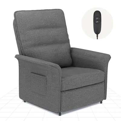 Obrázek produktu pro FLEXISPOT Elektrické polohovací křeslo s funkcí polohování a letním potahem Nastavitelné TV křeslo a TV křeslo, opěradlo 105°-155° (světle šedé)