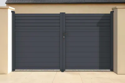 Produktbild von Doppelflügeltor aus Aluminium 3m CARPATIA H.180cm grau