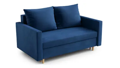 Produktbild von AX LIVING Sofa Modern Shurton 155 cm Blau 2-Sitzer mit Schlaffunktion