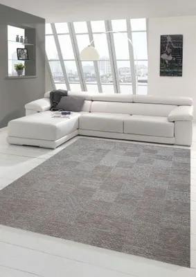 Immagine prodotto di Tappeto per interni ed esterni in sisal con motivo a quadri in grigio Dimensioni - 120 x 160 cm
