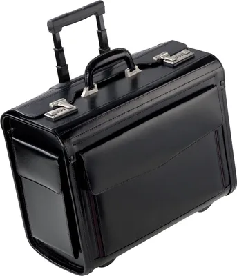 Produktbild von Pilotenkoffer Bowatex Aktenkoffer Koffer Trolley Leder Schwarz 46 cm Dermata
