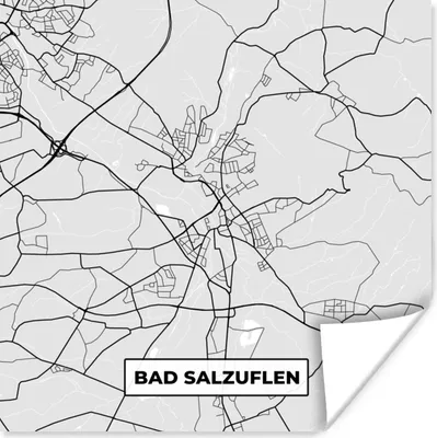 Produktbild von MuchoWow® Poster Stadtplan - Karte von Bad Salzuflen - Deutschland - Karte 50x50 cm - Wohnzimmerdekoration