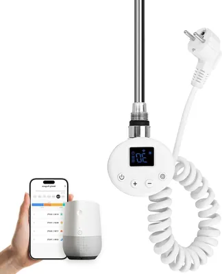 Productafbeelding van Verwarmingselement Badkamer - Handdoekwarmer Element - Badkamer Verwarmen - Smart WiFi Bediening - 900 W - Wit