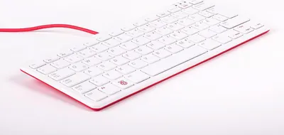 Zdjęcie produktu dla Raspberry Pi SC0168, Mini, Przewodowa, USB, Mechaniczna, QWERTZ, Czerwony, Biały