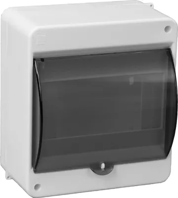 Immagine prodotto di Quadro di distribuzione piccolo montato in superficie 6 moduli Trasparente, scatola portafusibili Scatola di distribuzione