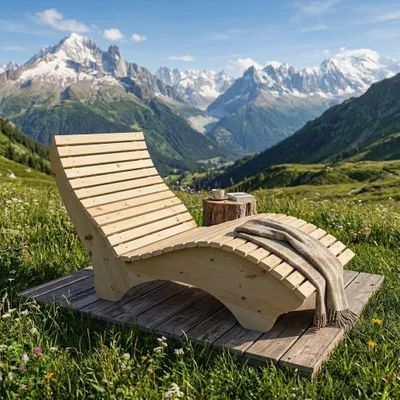 Produktbild von Gartenliege Relaxliege "Ruhe-Vroni" (Lärche) 2-teilig stehend Breite 100cm