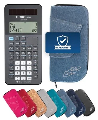 Produktbild von TI-30X Prio MP Taschenrechner mit Schutztasche im Jeans-Design hellblau