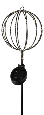 Produktbild von Solar-/Dekoerdspieß "KÖNIGSTEIN" H: 76cm, Lampe für den Außenbereich im Modern-Style, aus Metall und Kunststoff in schwarz, 76 cm hoch, Ø 15 cm, LED Platine – mit Schiebeschalter