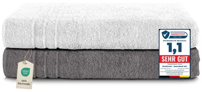 Produktbild von Komfortec 2er Saunahandtuch Set XXL 80x200 cm, 100% Baumwolle