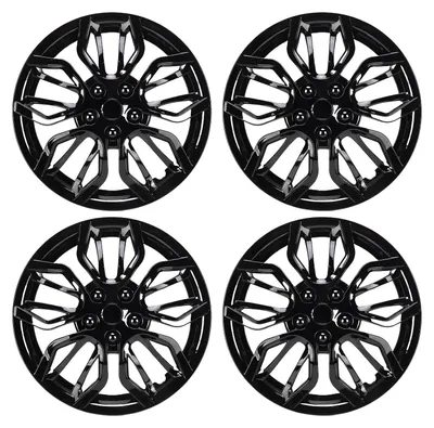 Produktbild von 4PCS 15 Zoll Felgenabdeckung Radkappen Clip On Stilvoller ABS-Nabenersatz für Peugeot 208 Schwarz