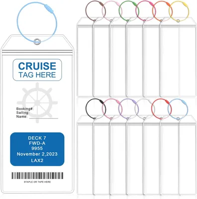 Produktbild von 12 Gepäckanhänger, wasserdichtes PVC, Metallband, langlebig, ideal für Kreuzfahrten