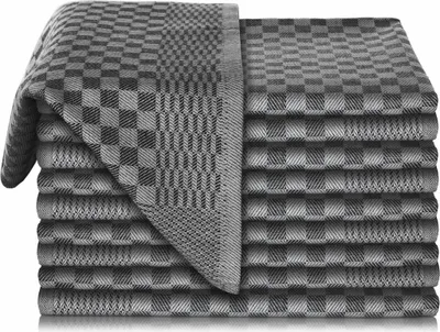 Produktbild von Set mit 10 hochwertigen Geschirrtüchern - 100 % super saugfähige Baumwolle, 70 x 45 cm - Schwarz