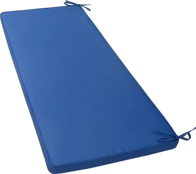 Immagine prodotto di Milani Home - cuscino per panca da giardino 110 cm, Flatty, sfoderabile con lacci, poliestere, blu, 110 x 45 x 4 cm