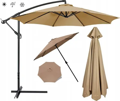 Zdjęcie produktu dla Poszycie Na Parasol Ogrodowy 8 Ramion 300Cm Khaki Wymienne Obicie