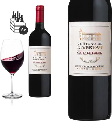 Produktbild von 6er Karton 2019 Côtes de Bourg von Château de Riverau - Rotwein