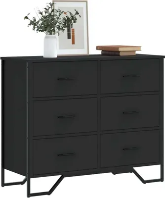 Produktbild von "2026 Promotion" Mehrzweckschrank, Flurschrank Kommode Schwarz 91x35,5x74,5 cm Holzwerkstoff - Kommoden CC15812