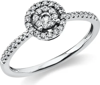 Produktbild von Ring aus 750 Gold Weißgold 42 Diamanten 0,27ct TW-SI Ø7mm Innenumfang 54mm  Ø17.2mm