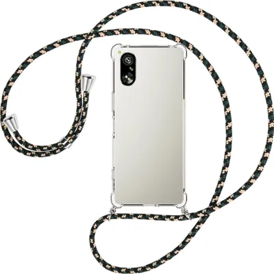 Produktbild von Handykette Backcover-Schutzhülle mit Band (Metall silberfarben) für Sony Xperia 5 V (6.1'') - camouflage