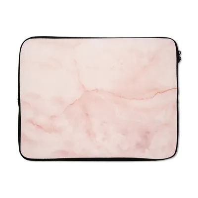 Produktbild von MuchoWow® Laptop Hülle 17 Zoll Laptoptasche Marmor - Rosa - Linie - Zipper - Schutzabdeckung