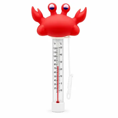 Produktbild von Pool Wasserthermometer Kinder Design Krabbe schwimmend Outdoor Pool Zubehör Temperaturanzeige gut ablesbar mit Skala