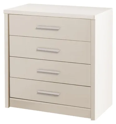 Produktbild von Masseno Kommode KALISTA 80 cm Sideboard mit 4 Schubladen und Türen für Wohnzimmer Schlafzimmer Modern 80x45x83 cm Beige