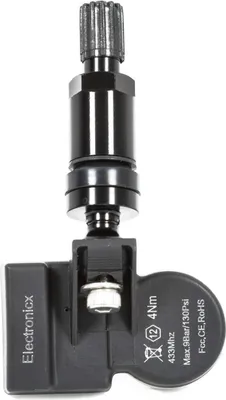 Obrázok produktu pre 1x senzor tlaku v pneumatikách TPMS, kovový ventil, čierny, voľne programovateľný