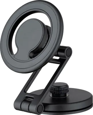 Image de Support de voiture magnétique QUALO pour pare-brise, rond, noir QUS-S-R-01 Compatible avec le système Apple MagSafe