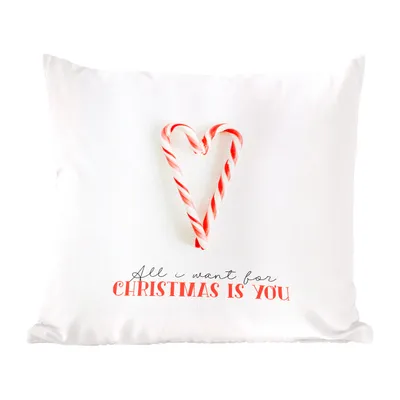 Produktbild von MuchoWow® Zierkissen Sofakissen Wohnzimmer Dekokissen 45x45 cm Weihnachten - Süßigkeiten - Zitat - Schlafpolster - Polster für das Sofa
