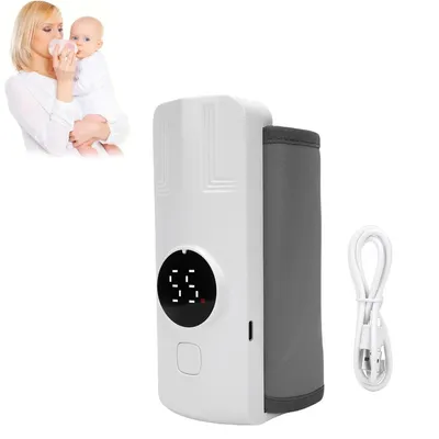 Produktbild von Tragbarer Babyflaschenwärmer für unterwegs, Schnell Aufheizender Milchwärmer 18W, 6000-mAh mit präziser Temperaturregelung