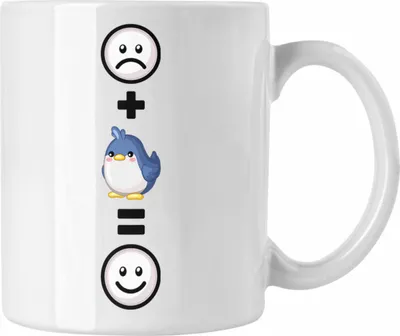 Produktbild von Trendation - Vogel Tasse Geschenk für Vogel Liebhaber  :( + Vogel = :) Lustige Geschenkidee Geburtstag (Weiß)