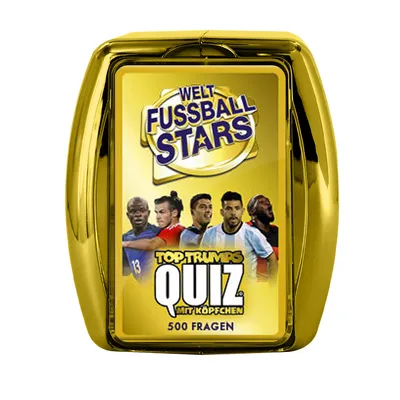 Produktbild von Top Trumps Quiz Weltfußball Stars Ratespiel Wissensspiel Fragespiel Gesellschaftsspiel