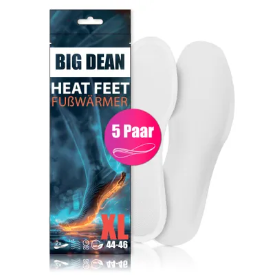 Produktbild von BigDean 5 Paar Fußwärmer – Sohlenwärmer für Schuhgröße 44-46 8h Wärme