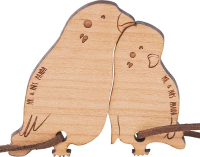 Produktbild von Mr. & Mrs. Panda paar schlüsselanhänger Wellensittich Zweisamkeit - Geschenk, Freundin, Partner, Pärchen Anhänger, Liebe, Paare, Wellensittiche, Hochzeit
