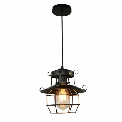 Zdjęcie produktu dla Vintage lampa wisząca lampa sufitowa klatka lampa wisząca przemysłowy metalowy drut