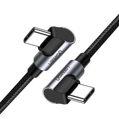 Image de Ugreen Usb-C to Usb-C Angle Cable Us323, Pd, 3A 60W, 1M (Noir)