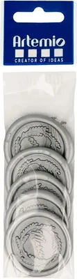 Immagine prodotto di 5 sigilli in cera da incollare, 30 mm - argento