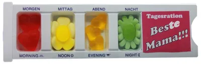 Produktbild von Tablettenbox Beste Mama mit Fruchtgummi gefüllter Scherzartikel 25g