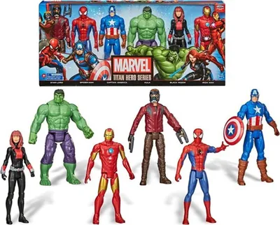 Obrázok produktu pre Marvel Set 6 figúrok 30 cm Black Widow Iron Man Star Lord America Hulk Spiderman od Hasbro