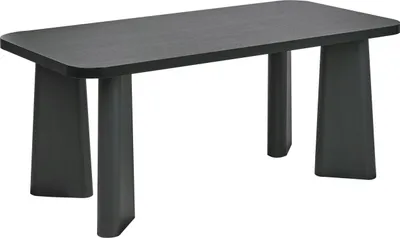 Obrázok produktu pre BELIANI Jedálenský stôl čierny MDF vrchná doska 180 x 90 cm obdĺžnikový tvar kovové nohy moderný štýl kuchyňa jedáleň