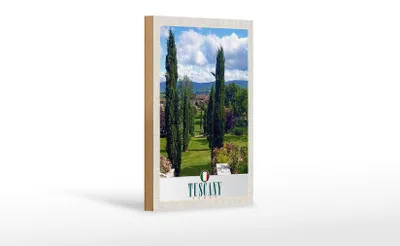 Produktbild von Holzschild Reise 12x18cm Toskana Italien Natur Bäume Dekoration