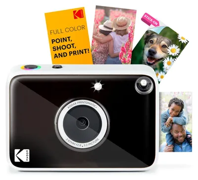 Immagine prodotto di Kodak Printomatic+ Fotocamera Digitale Istantanea 10MP con LED RGB, Stampa Foto a Colori su Carta Zink 2x3" – Nera